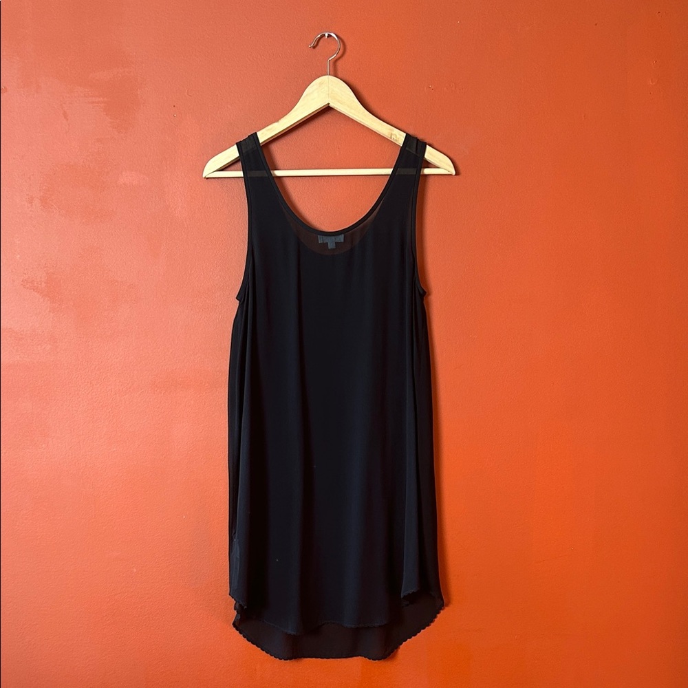 Wilfred Aritzia Long Black Sheer Silk Tank Top - Picture 5 of 13